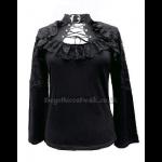 Sexy Black Gothic Top with Corset Neckline