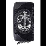 Gothic Steampunk Black Flocked Velvet Wallet by Banned - Ribcage