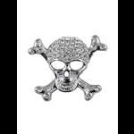 Diamante Gothic Skull & Crossbones Brooch