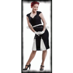 Plus Size Black & White Vintage Style 50s Pin Up Dress