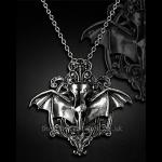 Gothic Pewter Raven's Skull Necklace