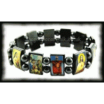 Religious Icon Hemetite Tile Bracelet