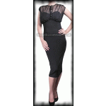 Plus Size Black Dress with Chiffon Bodice