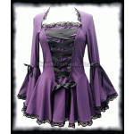 Long Flared Purple Gothic Bodice Top