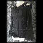 Gothic Punk Two-in-One Black Lace & Cotton Top
