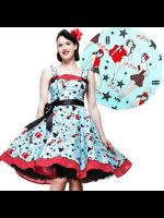 Hell Bunny 50s Turquoise Pin Up Print Dixie Dress