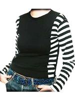 Black & White Striped T-Shirt Top