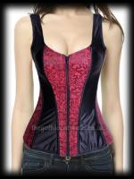Black & Red Gothic Damask Bodice Top