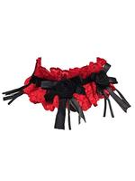 Red Lace & Black Roses Gothic Choker