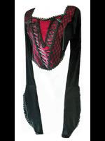 Black & Red Gothic Medieval Ribbon Bodice Top