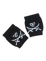 Gothic Punk Fingerless Gloves - Skull & Crossed Swords