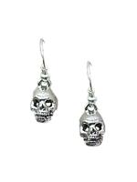 Gothic Pewter Skull Earrings