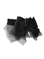 Gothic Burlesque Black Velvet Triple Rose Choker