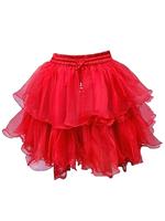Red Organza & Lace Frilly Tutu Skirt