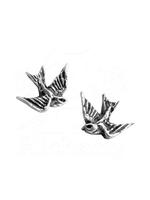 Miniature Swallows Rockabilly Stud Earrings by Alchemy