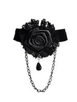 Gothic Victorian Black Velvet Lace Rose Choker