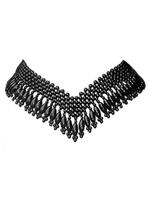 Black V Shaped Beaded Choker