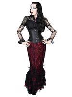 Red & Black Lace Gothic Corset Skirt
