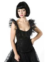 Fairy Goth Black Lace Bodice Top