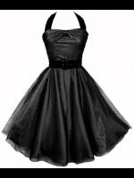 Hell Bunny Black Satin & Gothic Prom Net Dress