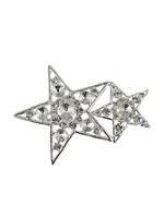 Double Stars Diamante Brooch