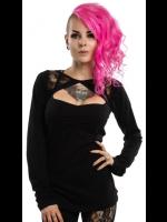 Black Gothic Top with Faux Lace Shrug