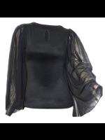 Black Gothic Top with Batwing Sleeves