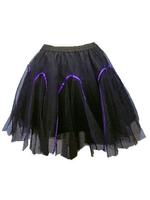 Black Net Gothic Tutu Skirt - Purple Ribbon