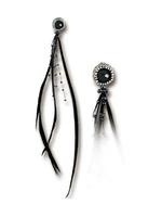 Raven's Eye Long Feathered Stud Earring by Alchemy Gothic