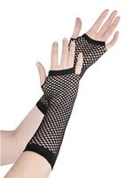 Gothic Punk Black Fishnet Fingerless Gloves