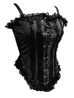 Raven Black Velvet & Lace Gothic Corset