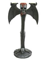 Large Winged Skull Gothic Candlestick
