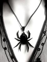 Black Acrylic Spider Gothic Necklace