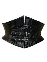 Sexy Black PVC Gothic Underbust Corset Belt