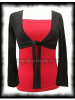 Black & Red All-In-One Shrug Bolero Top