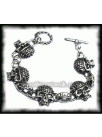 Silver Tone Skull Bracelet