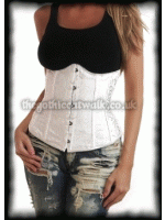 White Damask Underbust Corset