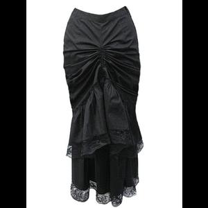 Long Black Gothic Victorian Bustle Mermaid Skirt