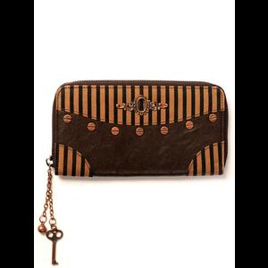 Banned Gothic Steampunk Black & Brown Striped Wallet