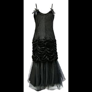 Black Velvet & Tulle Long Victorian Gothic Dress - Prom