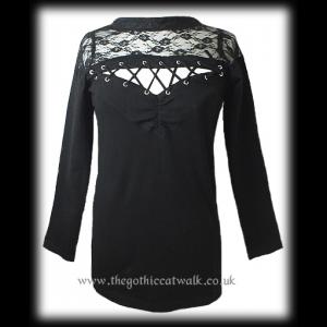 Gothic Punk Lace Corset T-Shirt Top