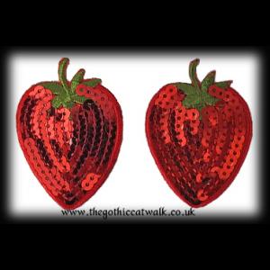 Sequinned Strawberry Burlesque Nipple Covers