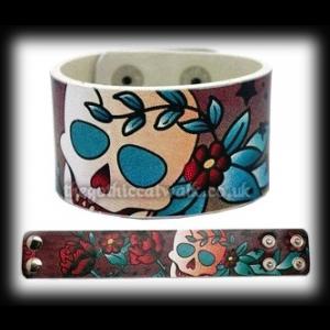 Tattoo Rose & Skull Design Wristband